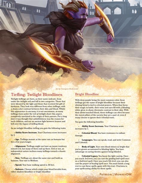 tiefling bloodlines 5e.
